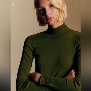 NWT Sezane Felix top, Medium, Perfect Green